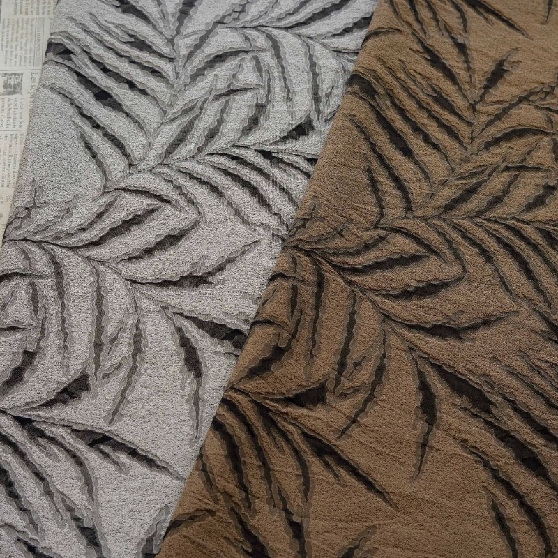 Vintage Sewing Textile - Vintage 3D Kabartmalı Palmiye Yaprağı Desenli