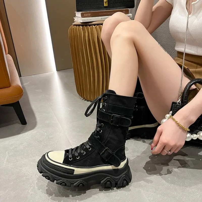 Kalın Platform Kadın Botları V - Sewing Latex incelemesi ve fiyatı