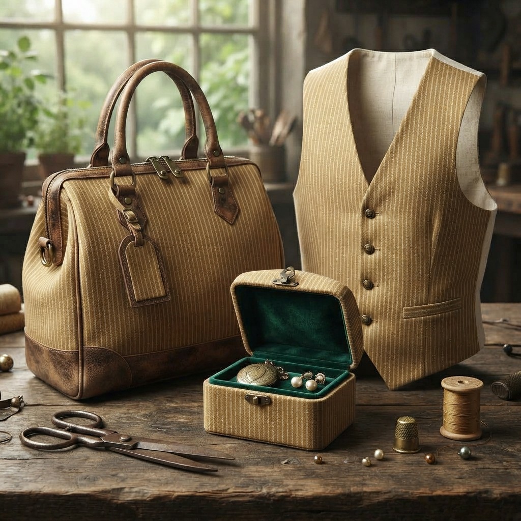 İplik Boyalı Keten Pamuklu Çiz - Vintage Sewing Textile incelemesi ve fiyatı